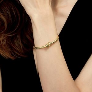 24K Gold Plated Knot Bangle Bracelet Love